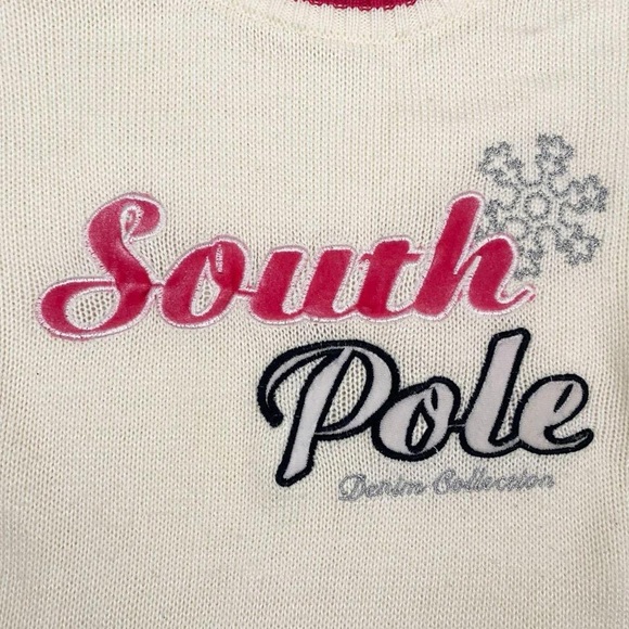 2000s South Pole white and pink embroidered Sweater - Picture 3 of 6